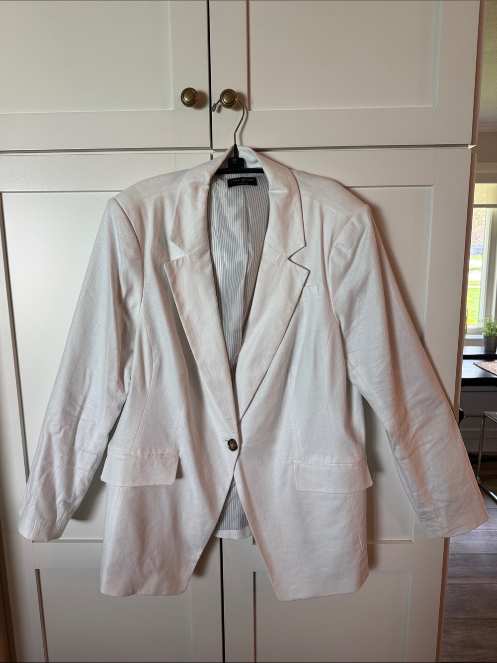 Lane Bryant White Single-Button Linen Blazer 18W- Great Condition/Like New